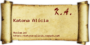 Katona Alícia névjegykártya